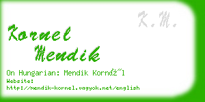 kornel mendik business card